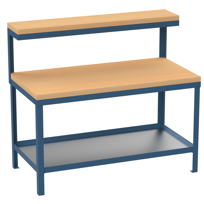 Heavy Duty Workbench | Hard Wooden Worktop | Top Shelf