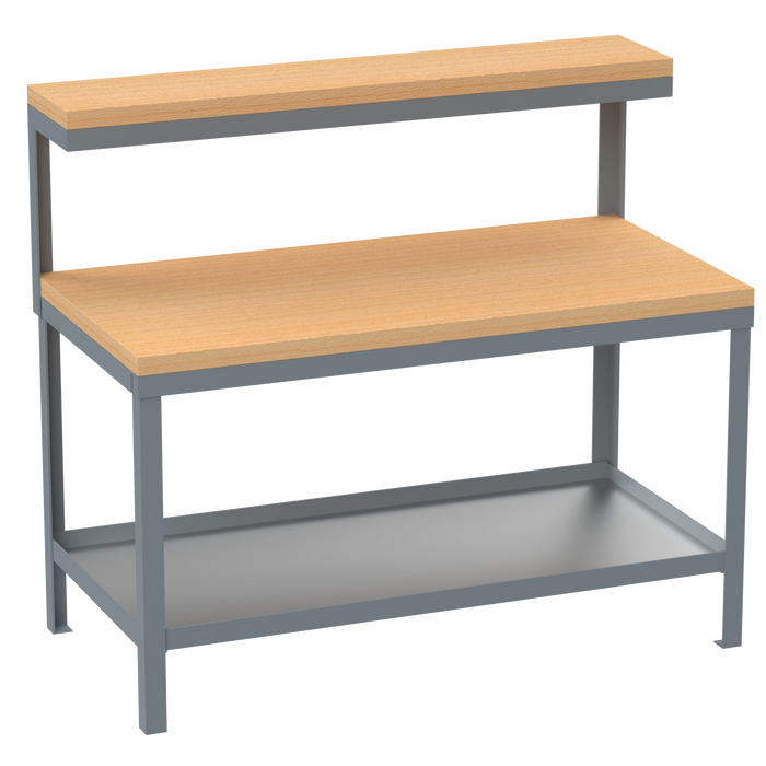 Heavy Duty Workbench | Hard Wooden Worktop | Top Shelf