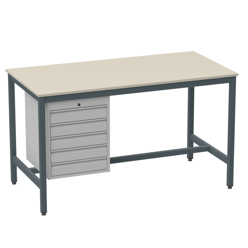 Medium Duty Workbench | Laminate Worktop | 5 Drawers