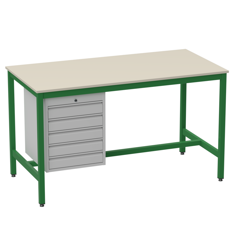 Medium Duty Workbench | Laminate Worktop | 5 Drawers