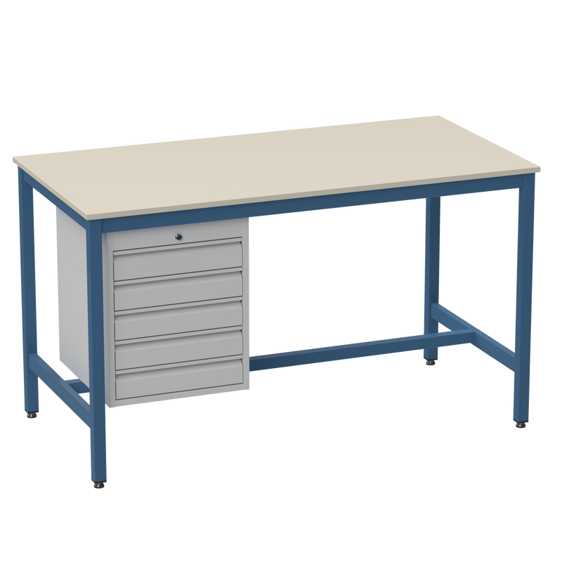 Medium Duty Workbench | Laminate Worktop | 5 Drawers
