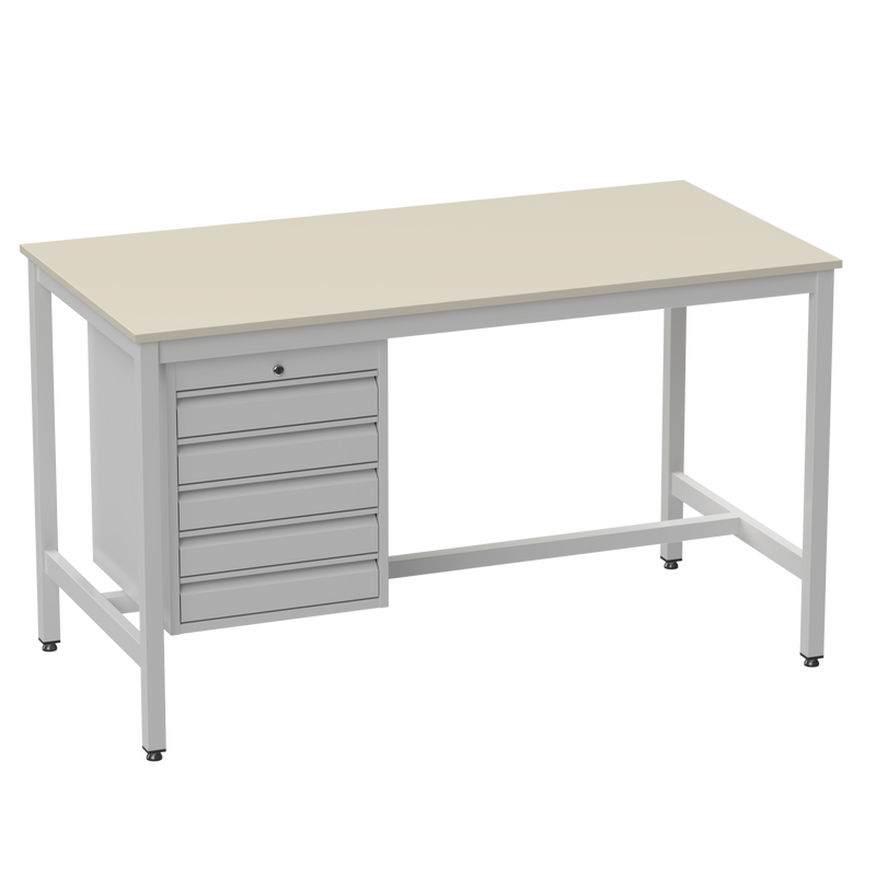 Medium Duty Workbench | Laminate Worktop | 5 Drawers