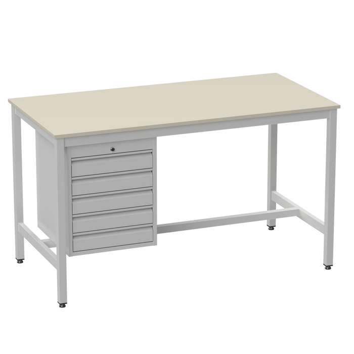 Medium Duty Workbench | Laminate Worktop | 5 Drawers