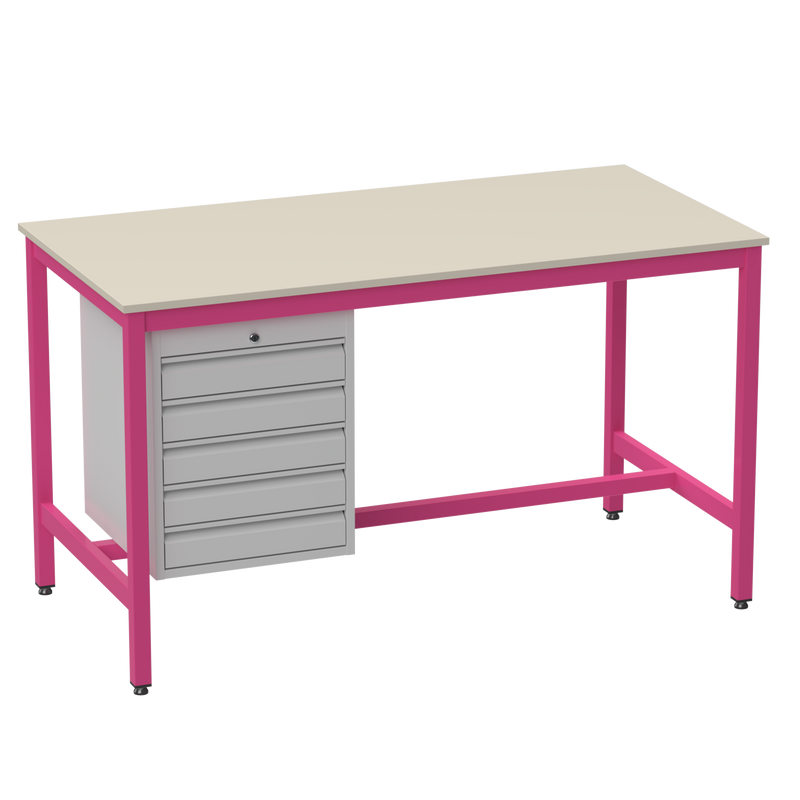 Medium Duty Workbench | Laminate Worktop | 5 Drawers