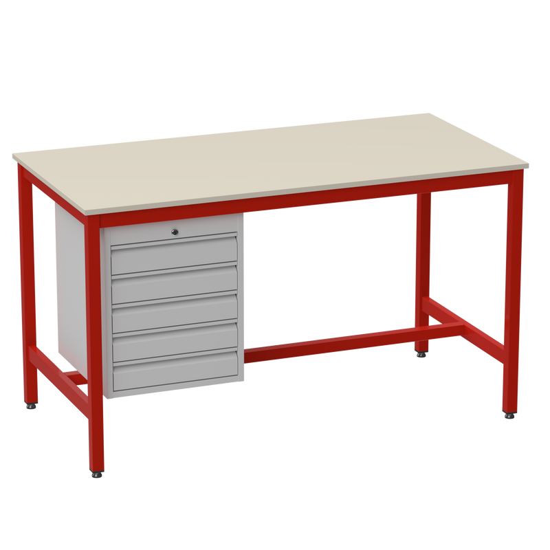 Medium Duty Workbench | Laminate Worktop | 5 Drawers