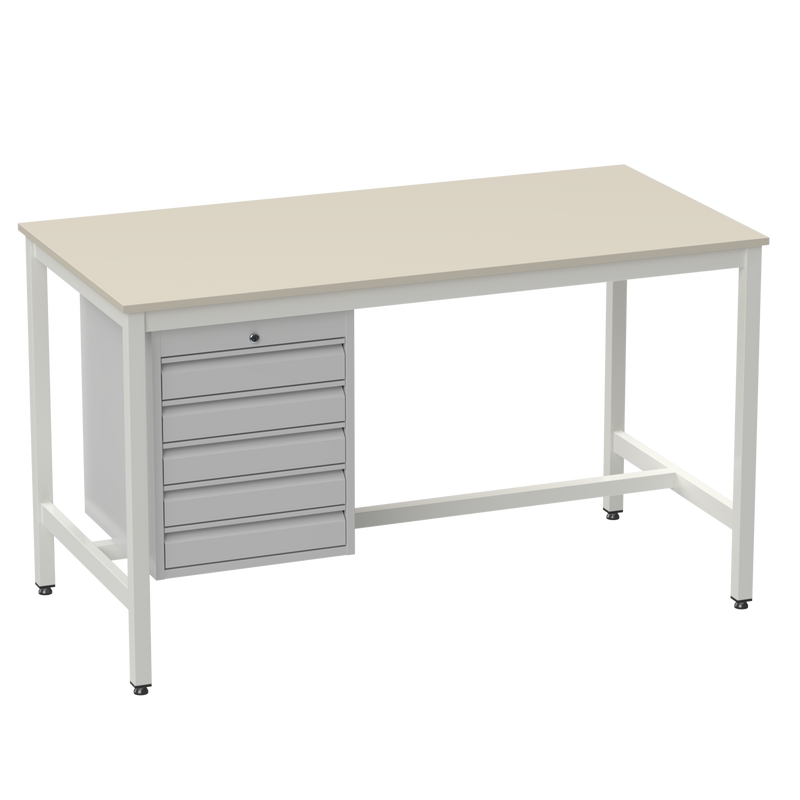 Medium Duty Workbench | Laminate Worktop | 5 Drawers