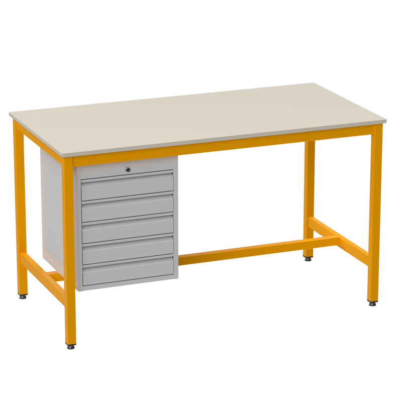 Medium Duty Workbench | Laminate Worktop | 5 Drawers
