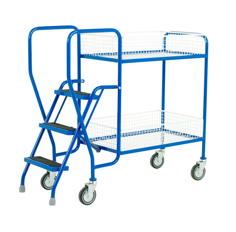 2-Tier Step Trolley with Removable Mesh Baskets