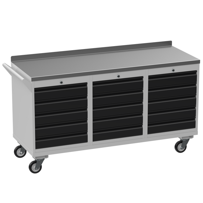 Triple Cupboard/Drawer Steel Rolling Tool Cabinet