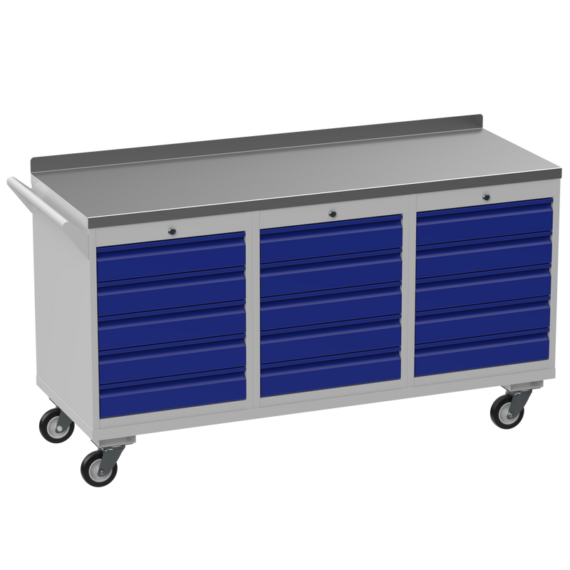 Triple Cupboard/Drawer Steel Rolling Tool Cabinet