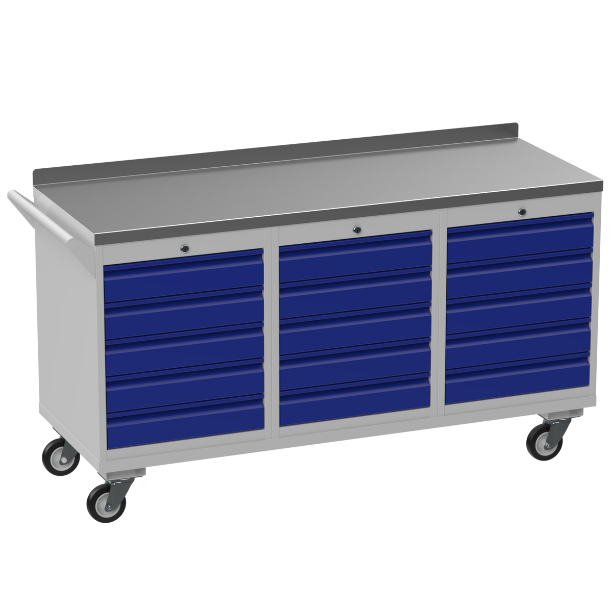 Graphite Ripple Tool Box Triple Steel Rolling Tool Cabinet | 450kg | UK Workbenches