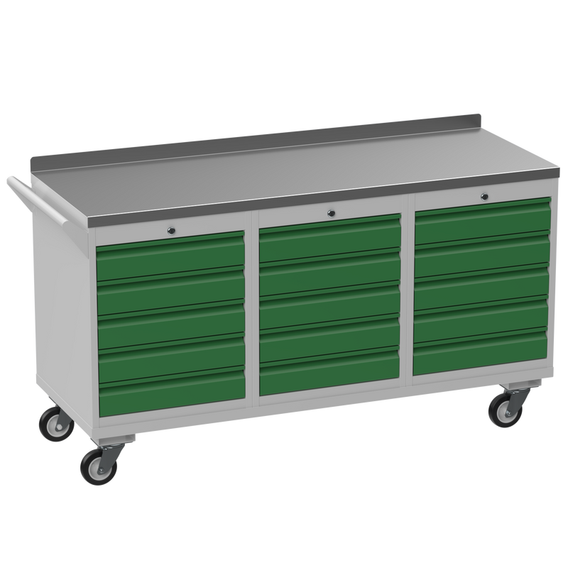 Triple Cupboard/Drawer Steel Rolling Tool Cabinet