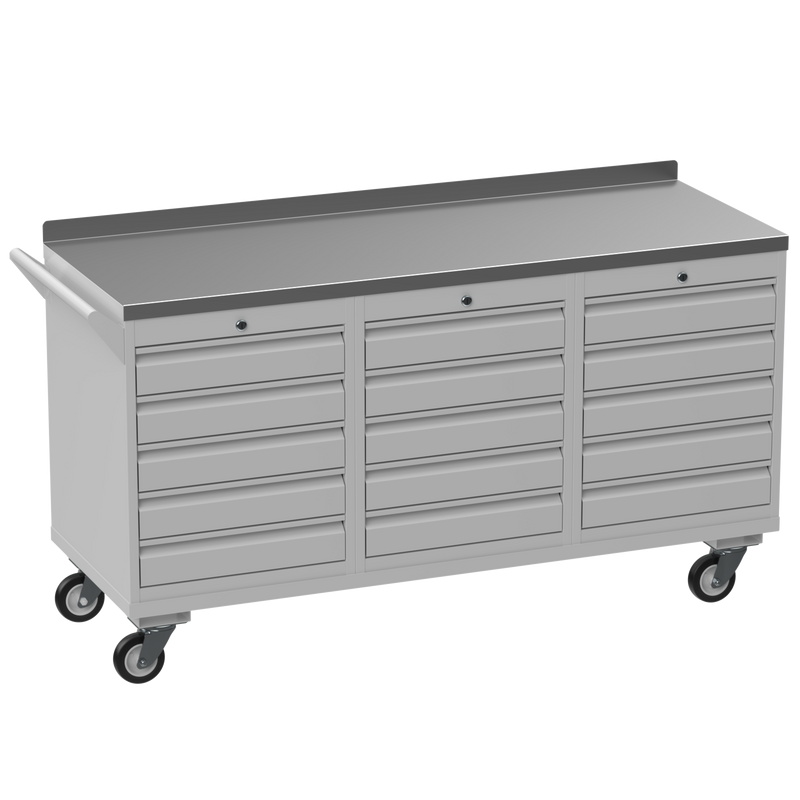 Graphite Ripple Tool Box Triple Steel Rolling Tool Cabinet | 450kg | UK Workbenches