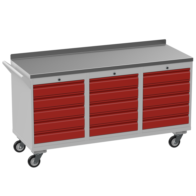 Triple Cupboard/Drawer Steel Rolling Tool Cabinet