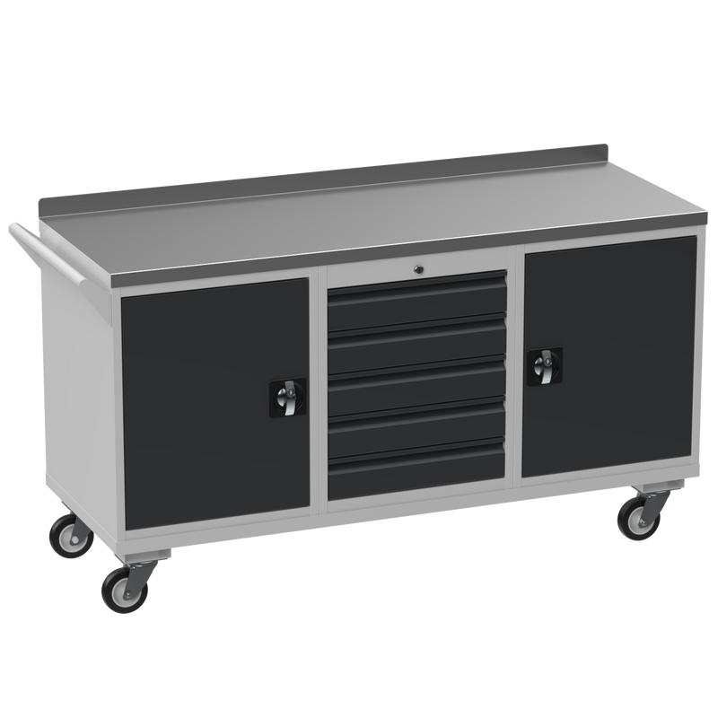 Triple Cupboard/Drawer Steel Rolling Tool Cabinet