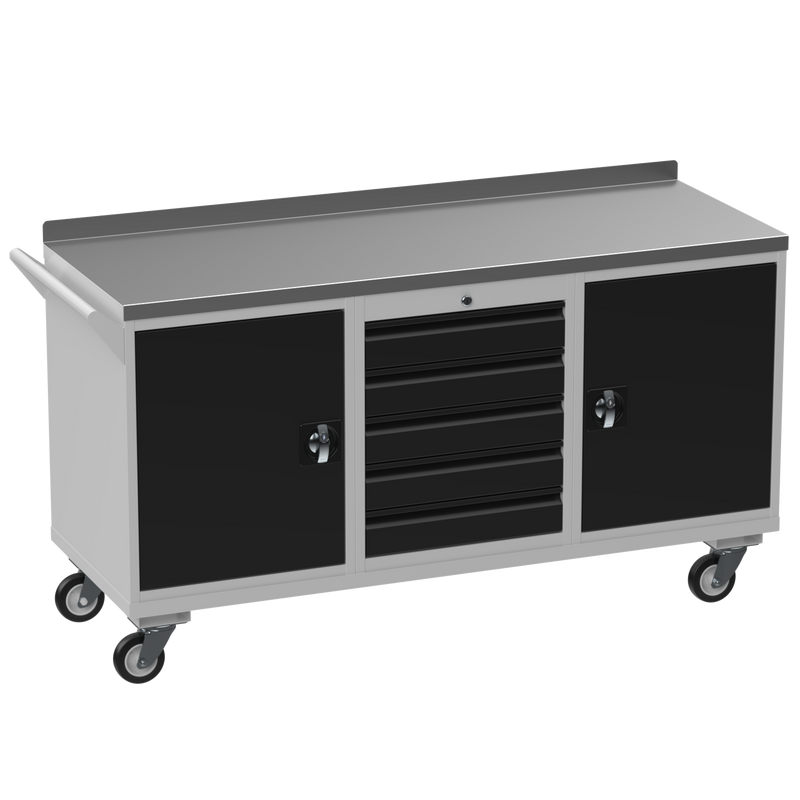 Triple Cupboard/Drawer Steel Rolling Tool Cabinet