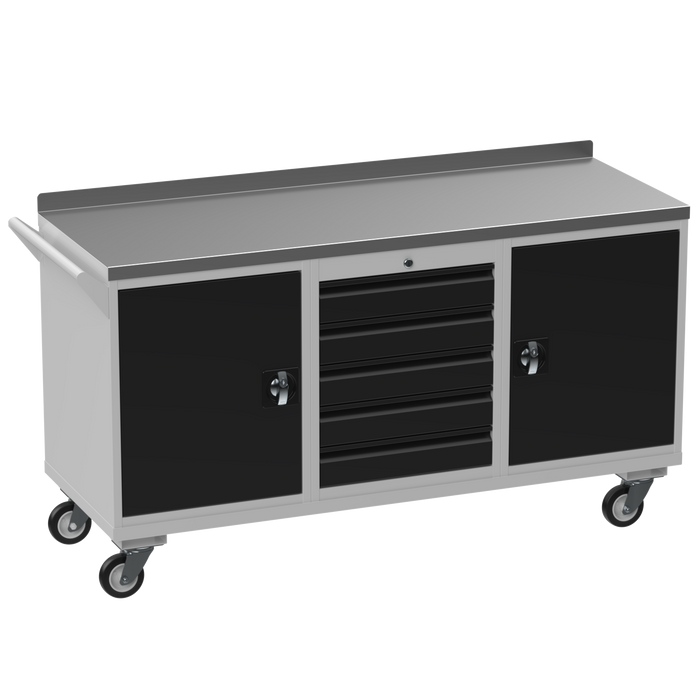 Triple Cupboard/Drawer Steel Rolling Tool Cabinet