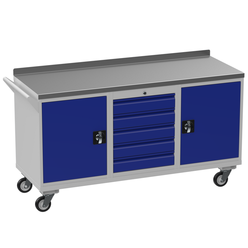 Triple Cupboard/Drawer Steel Rolling Tool Cabinet