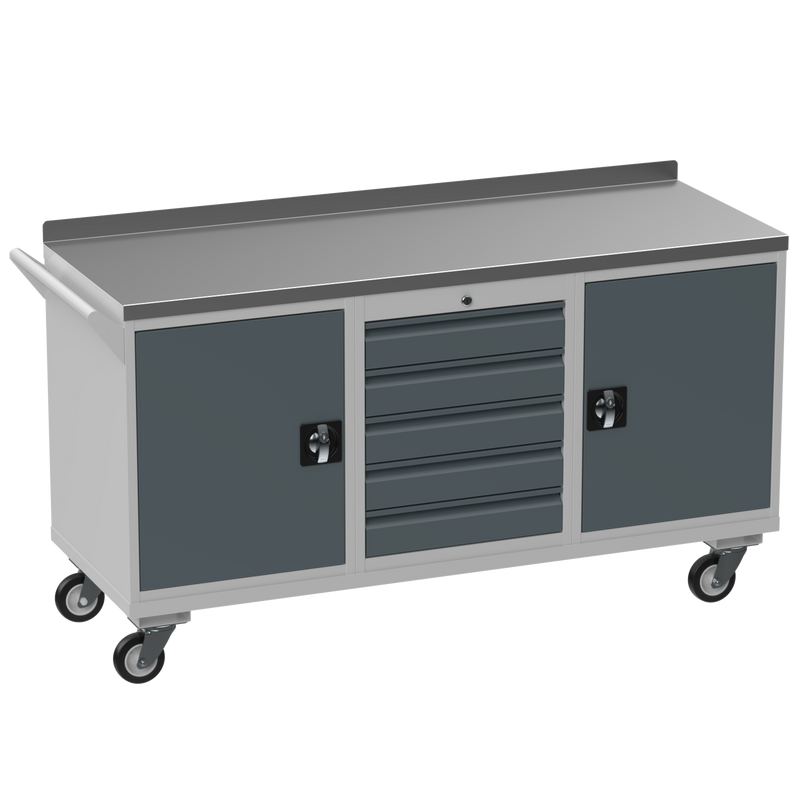 Triple Cupboard/Drawer Steel Rolling Tool Cabinet