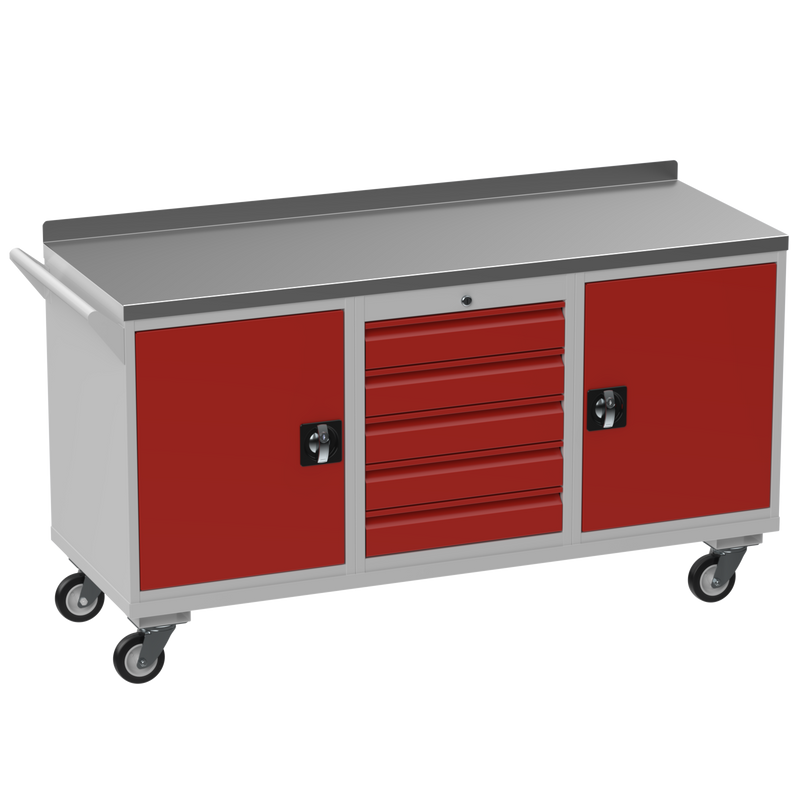 Triple Cupboard/Drawer Steel Rolling Tool Cabinet
