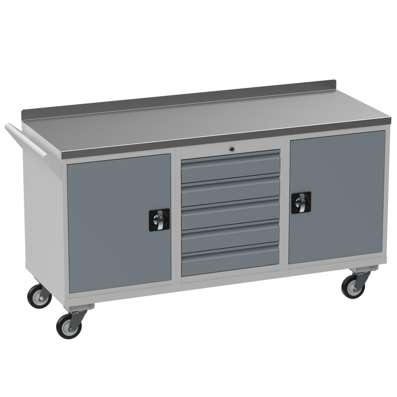 Triple Cupboard/Drawer Steel Rolling Tool Cabinet