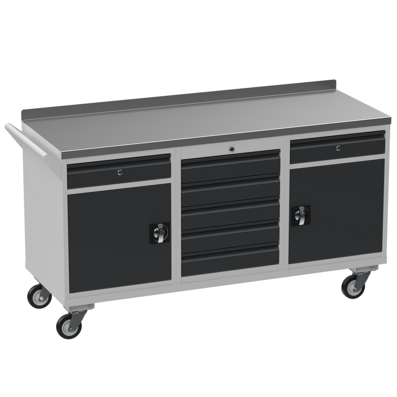 Triple Cupboard/Drawer Steel Rolling Tool Cabinet