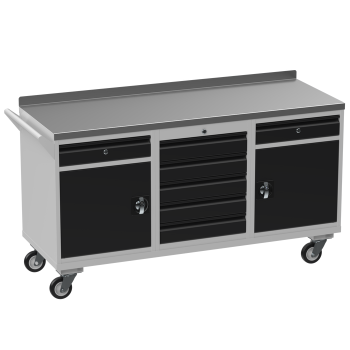 Triple Cupboard/Drawer Steel Rolling Tool Cabinet
