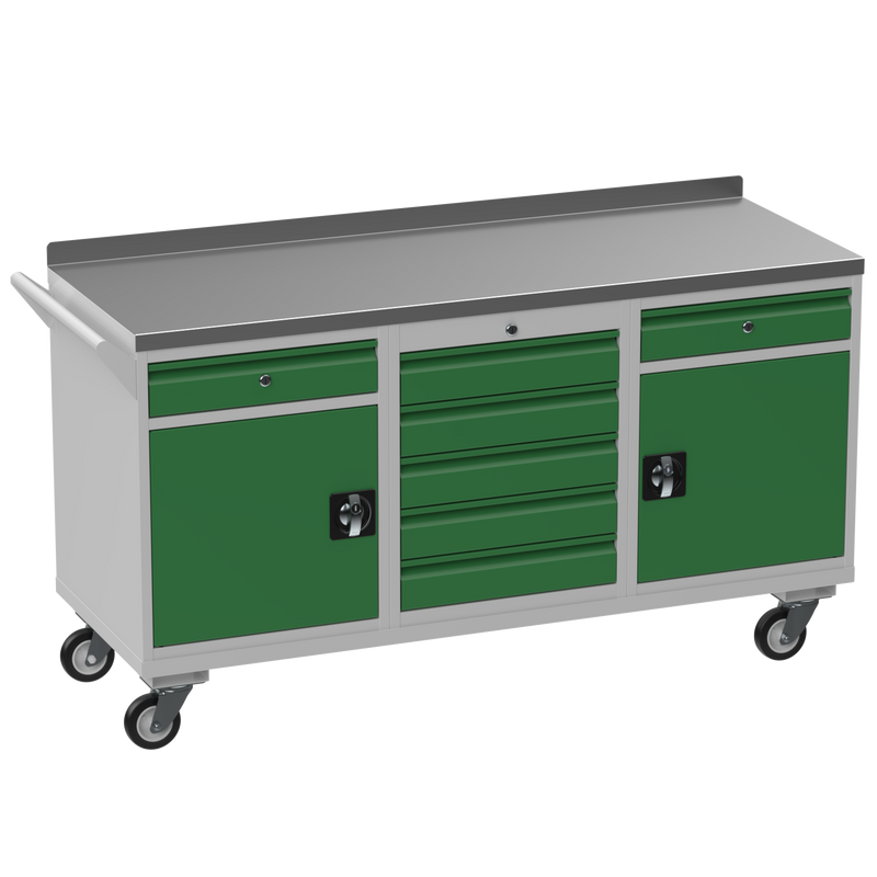 Triple Cupboard/Drawer Steel Rolling Tool Cabinet