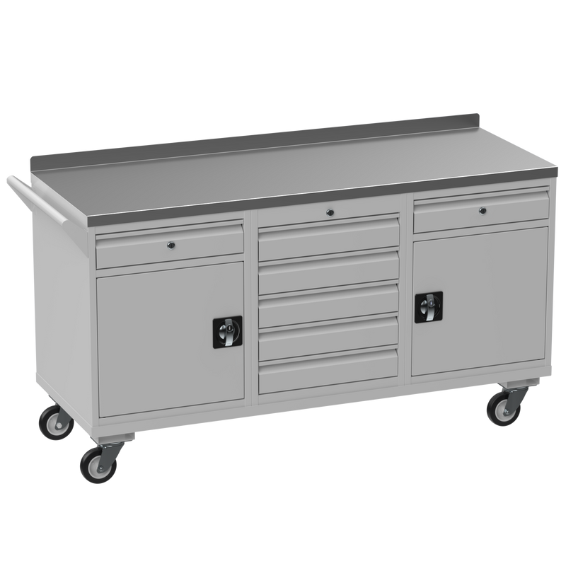 Triple Cupboard/Drawer Steel Rolling Tool Cabinet
