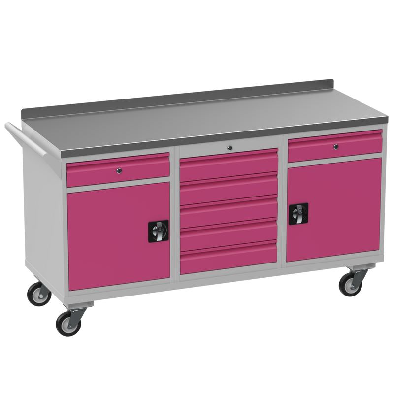 Triple Cupboard/Drawer Steel Rolling Tool Cabinet