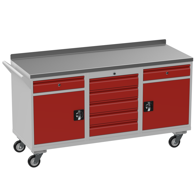 Triple Cupboard/Drawer Steel Rolling Tool Cabinet