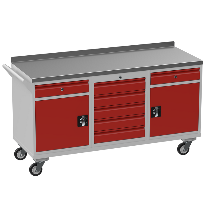 Triple Cupboard/Drawer Steel Rolling Tool Cabinet
