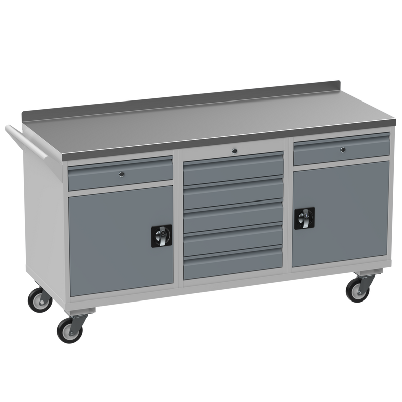 Triple Cupboard/Drawer Steel Rolling Tool Cabinet