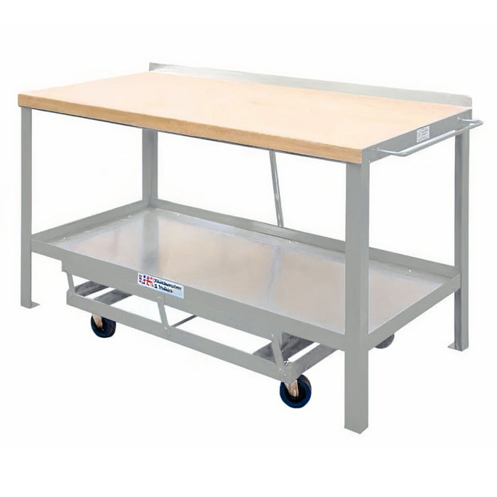 Mobile Workbench With Hard Wooden Top