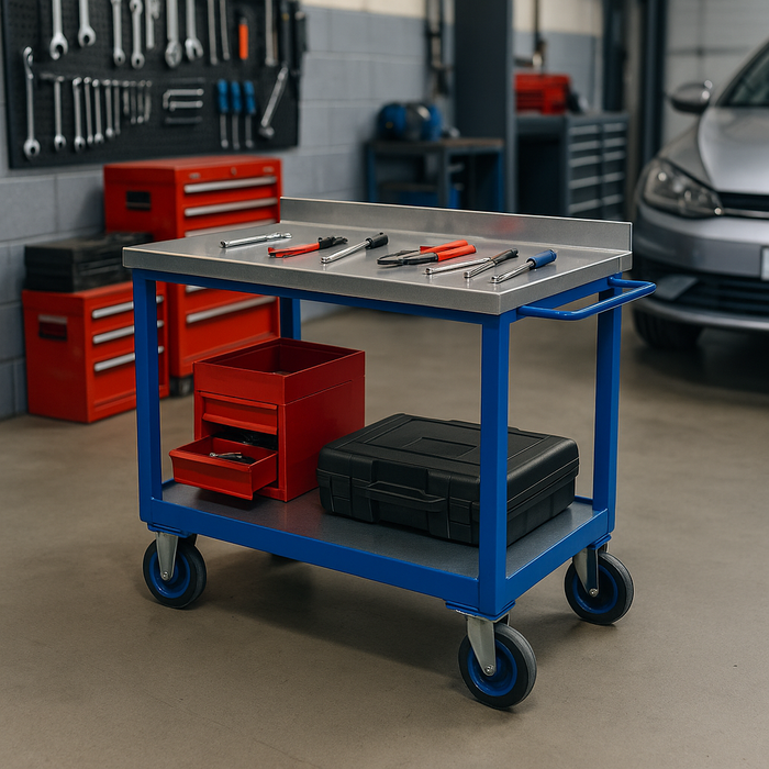 Mobile Table Tool Trolley | Steel Worktop