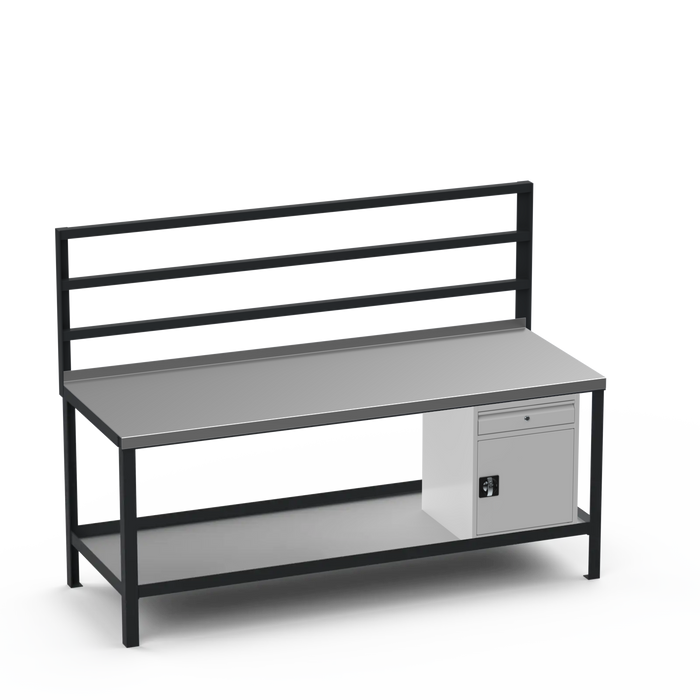 Steel Top Heavy Duty Workbench | Cupboard w/ Drawer Storage