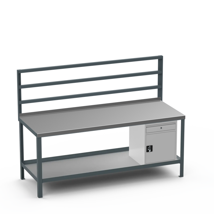 Steel Top Heavy Duty Workbench | Cupboard w/ Drawer Storage