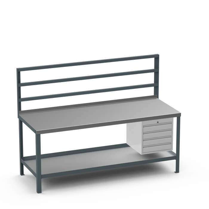 Steel Top Heavy Duty Workbench | 4 Drawer Storage