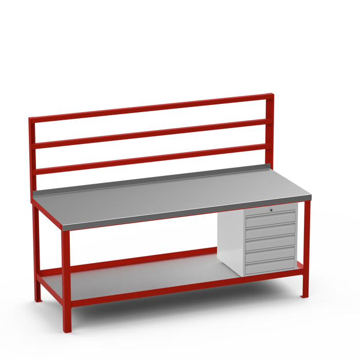 Steel Top Heavy Duty Workbench | 5 Drawer Storage