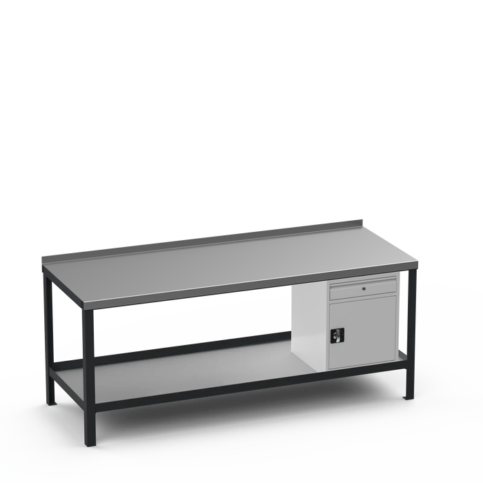 Steel Top Heavy Duty Workbench | Cupboard w/ Drawer Storage