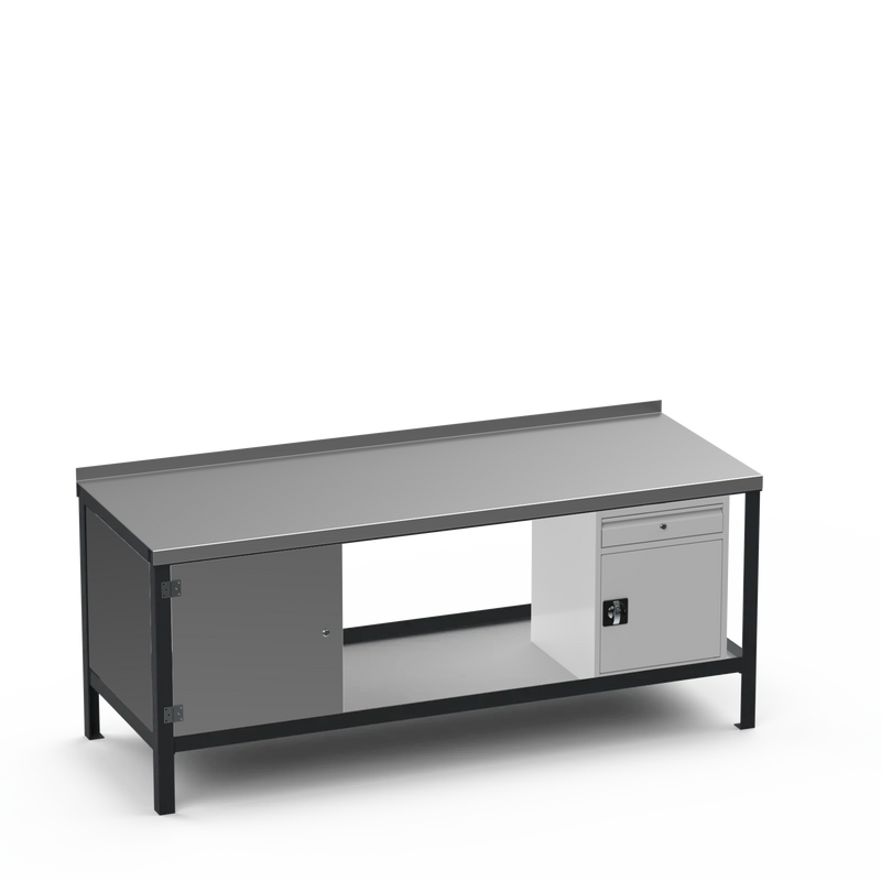 Steel Top Heavy Duty Workbench | Cupboard & Cupboard w/ Drawer Storage