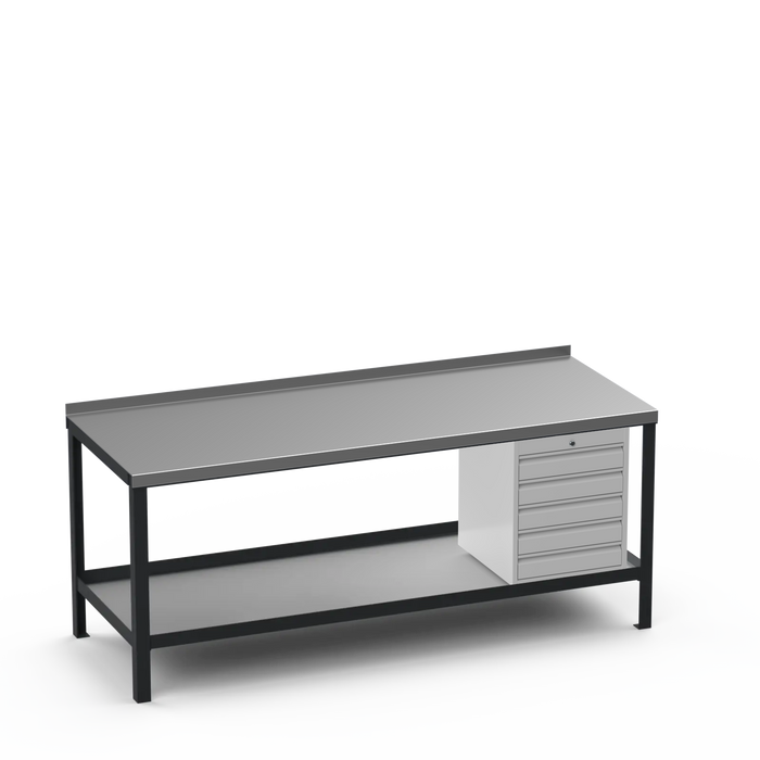 Steel Top Heavy Duty Workbench | 5 Drawer Storage