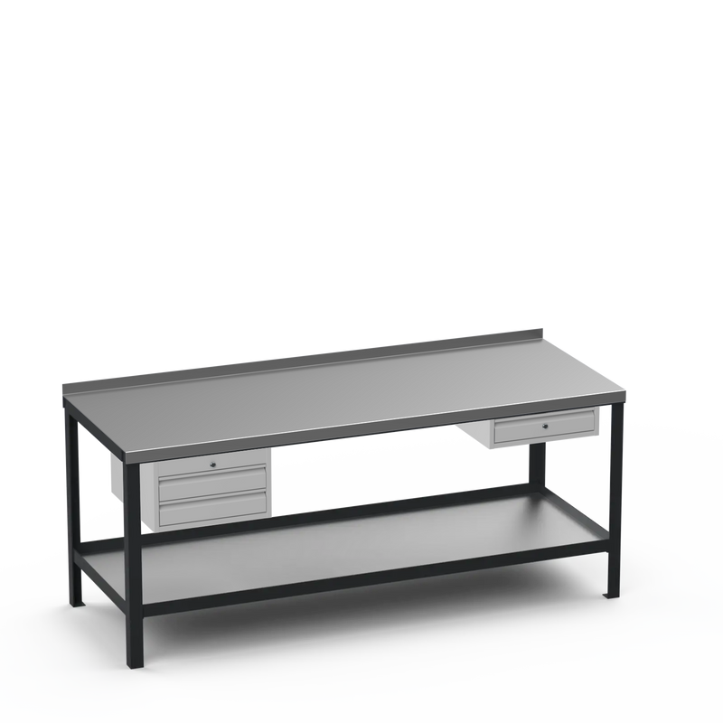 Steel Top Heavy Duty Workbench | 2 Drawer & Single Drawer Storage