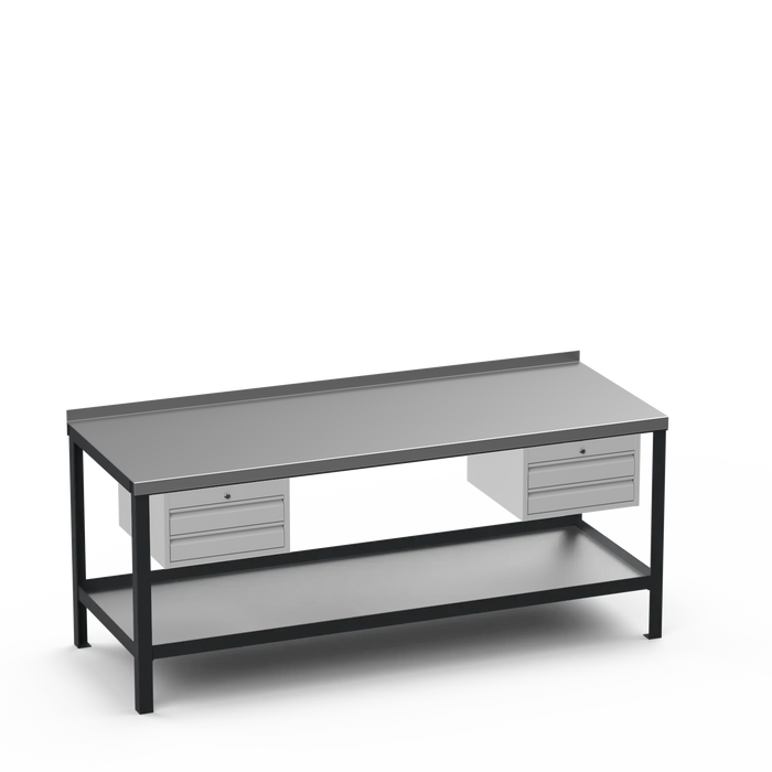 Steel Top Heavy Duty Workbench | 2 Drawer & 2 Drawer Storage