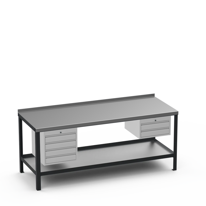 Steel Top Heavy Duty Workbench | 4 Drawer & 2 Drawer Storage