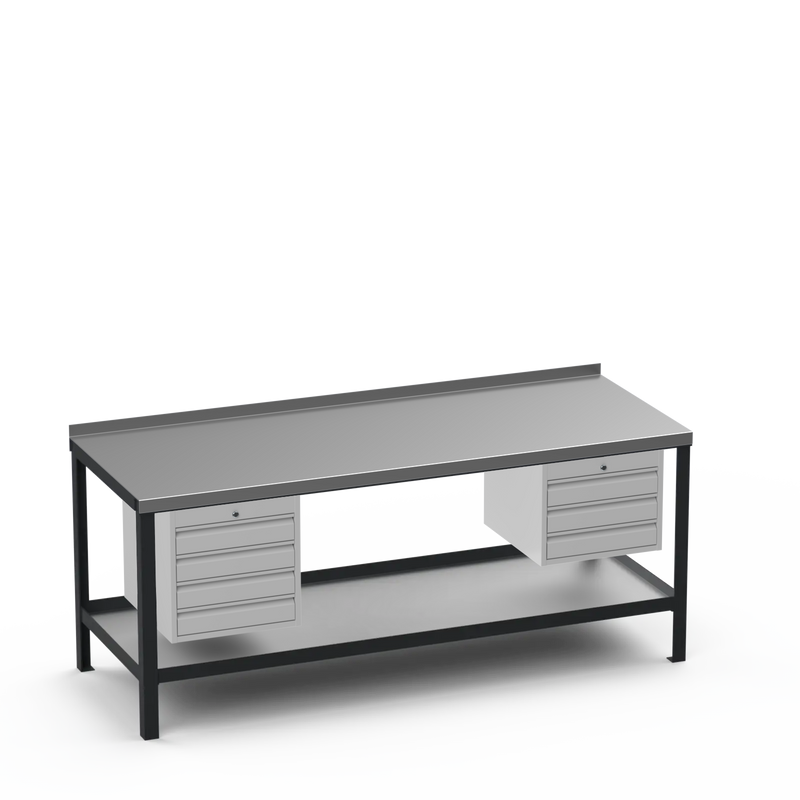 Steel Top Heavy Duty Workbench | 4 Drawer & 3 Drawer Storage