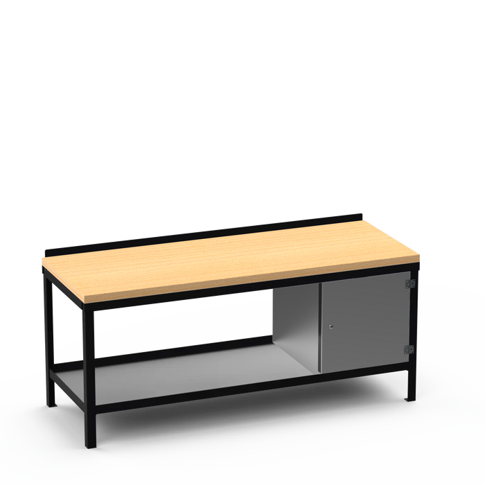 Wood Top Heavy Duty Workbench | Enclosed Cupboard Storage