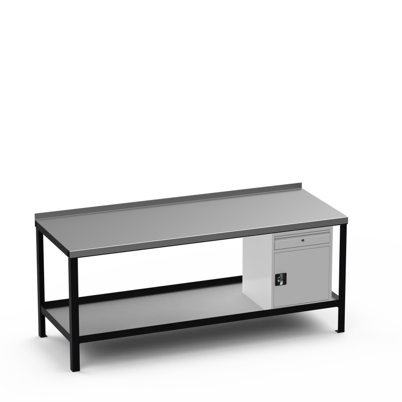 Steel Top Heavy Duty Workbench | Cupboard w/ Drawer Storage