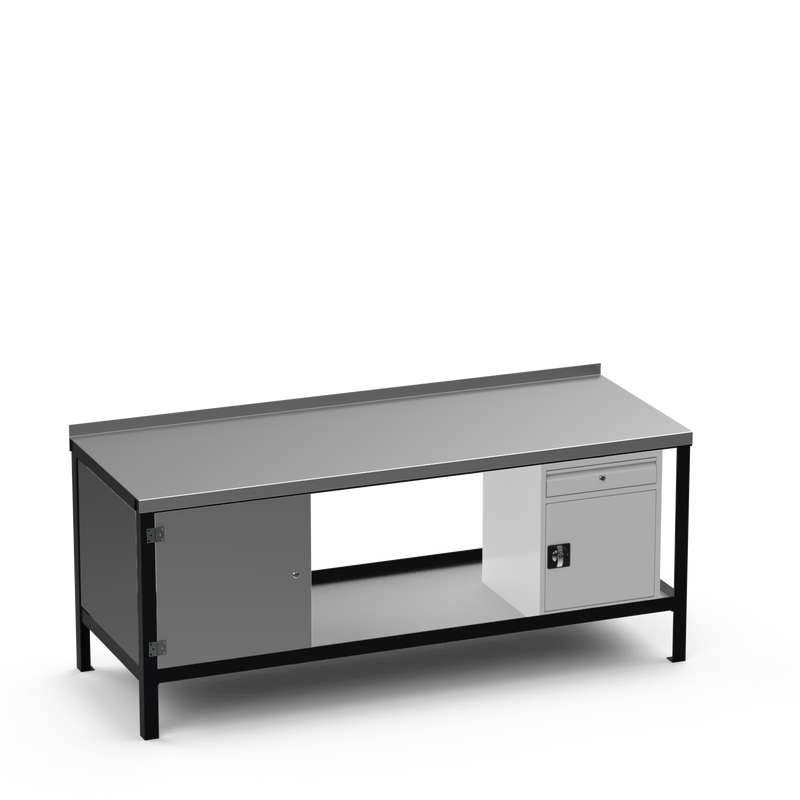 Steel Top Heavy Duty Workbench | Cupboard & Cupboard w/ Drawer Storage