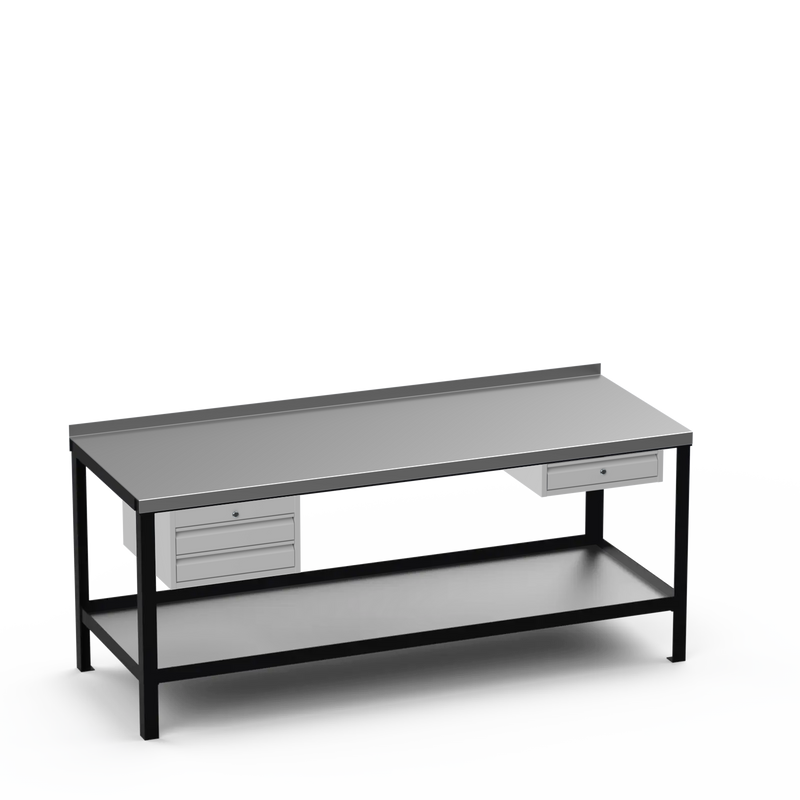 Steel Top Heavy Duty Workbench | 2 Drawer & Single Drawer Storage